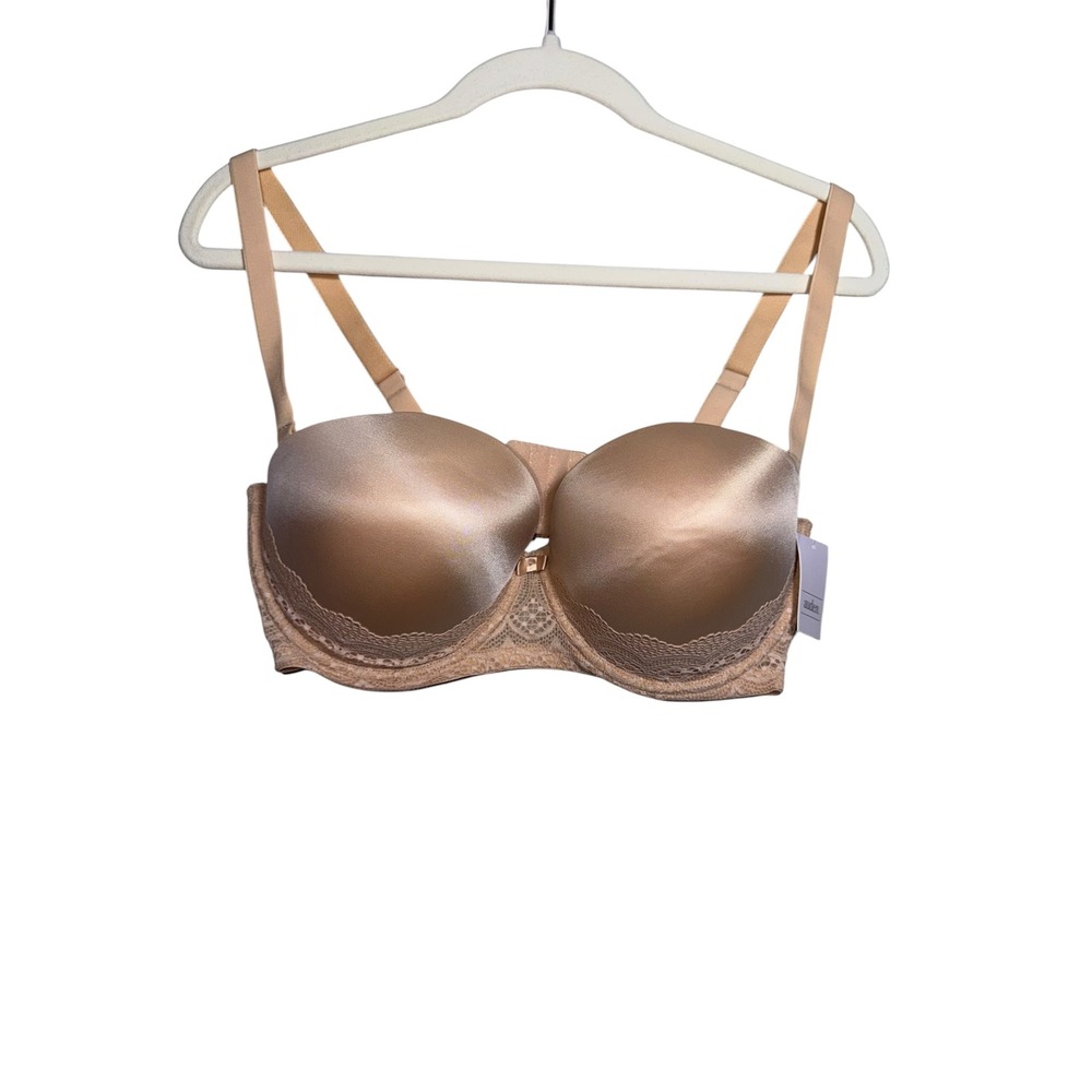 Auden 552441 Plunge Push Up Strapless Convertible Bra Soft Beige 40C NWT